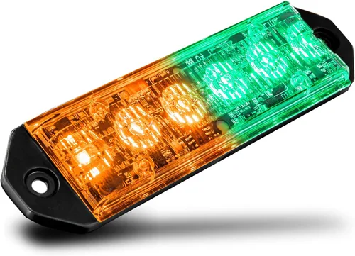 Vista 19 de LAMPHUS PlanarFlash - Luces de advertencia estroboscópicas LED ámbar de 6 W para parrilla de policía [clase SAE 1] naranja de 12 V ultra delgada