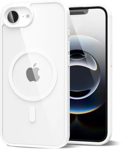 Vista 149 de oakxco Funda magnética transparente compatible con Magsafe, delgada, transparente, no amarillea, híbrida de silicona suave y cubierta protectora