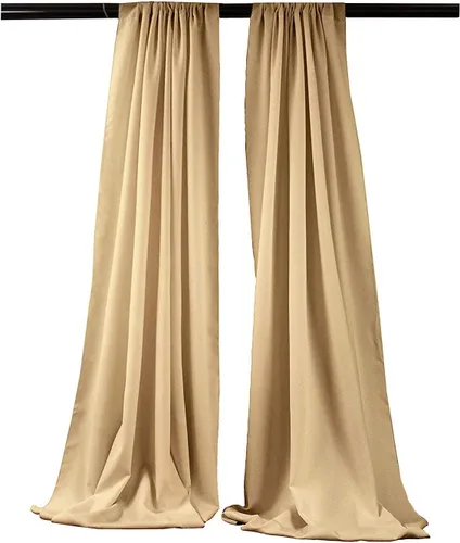 Vista 62 de New Creations Fabric & Foam Inc, Panel de cortina de popelina de poliéster, 1 par (aguamarina, 2 paneles, 5 pies de ancho x 6 pies de alto)