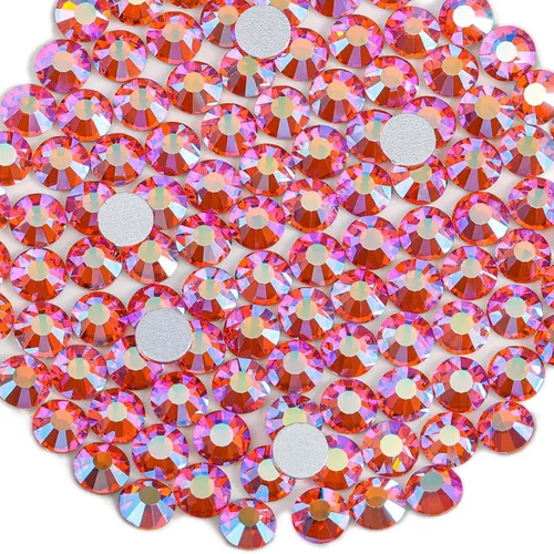 Vista 39 de Beadsland 2880 diamantes de imitación de cristal con parte trasera plana, gemas redondas para decoración de uñas y pegamento para manualidades, luz