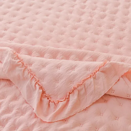 Vista 3 de Cmfshape Juego de cama de 2 piezas de edredón ultrasónico con bordes con volantes para una elegante decoración de dormitorio adecuado para todas