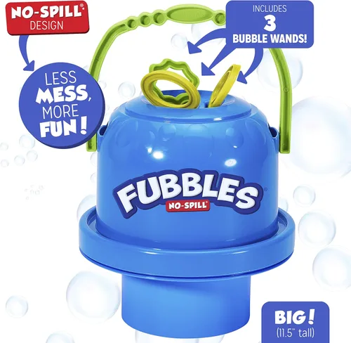 Vista 2 de Little Kids Fubbles - Cubo de burbujas grande sin derrames, color rosa, para juegos infantiles