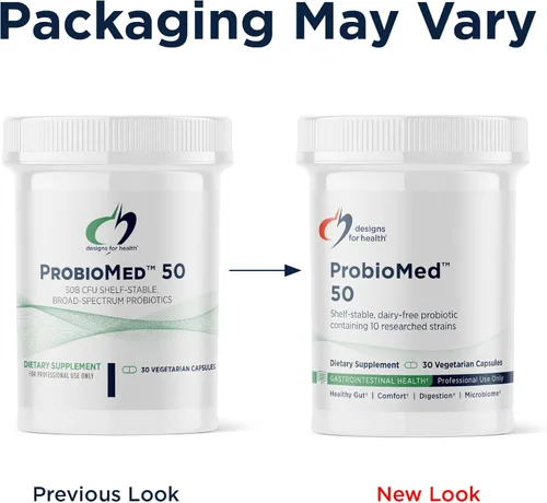 Vista 5 de Designs for Health - ProbioMed 50 - Probióticos para la salud digestiva - 10 cepas con probiótico Lactobacillus acidophilus + Lactobacillus