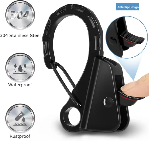 Vista 4 de Clips de acero inoxidable para guardabarros de barco, clips de parachoques de barco de liberación rápida, clips ajustables para guardabarros