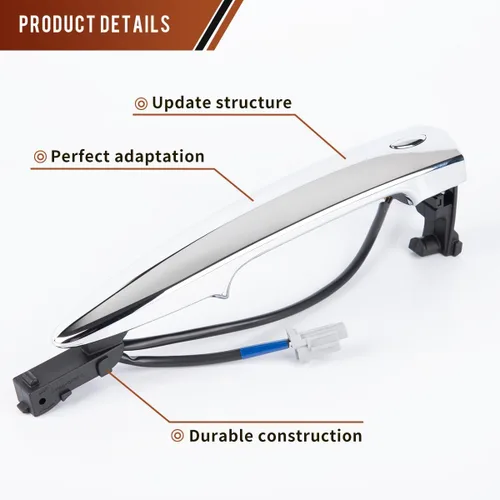 Vista 7 de Manija de puerta exterior para Nissan Maxima Sentra Murano Leaf Manija de puerta cromada delantera derecha lado del pasajero inteligente con sistema