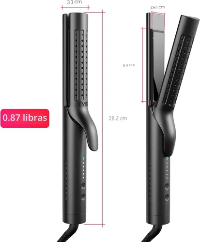Vista 7 de TYMO Airflow 2.0 - Plancha rizadora de pelo 2 en 1, rizador de pelo 2 en 1, varita rizadora de 1.25 pulgadas para cabello largo y corto, doble Negro