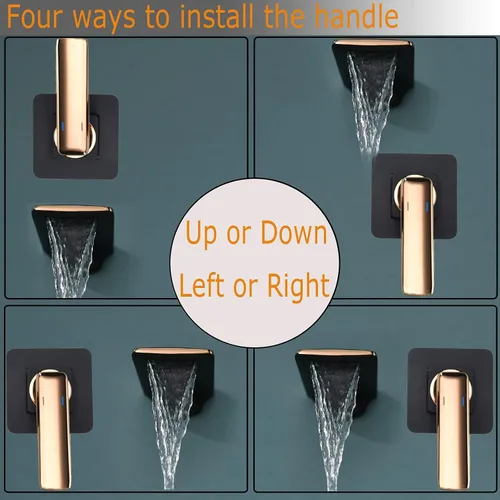 Vista 6 de RANDOM Bathroom Sink Faucet Brushed Gold or Matte Black Bathroom Faucet Single Hole or 3 Holes SUS 304 Stainless Steel Modern Vanity Faucet with Pop