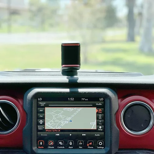 Vista 7 de Cellet Soporte de teléfono para bandeja de tablero con almacenamiento compatible/reemplazo para Jeep Wrangler JL, JLU (2018-2024), Jeep Gladiator JT