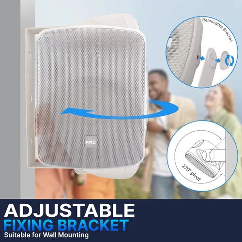 Vista 5 de Pyle Altavoz para Patio al Aire Libre Resistente al Agua - 3.5" 2 Vías, Montaje en Pared/Techo, Altavoz Dual Resistente a la Intemperie con Rejilla