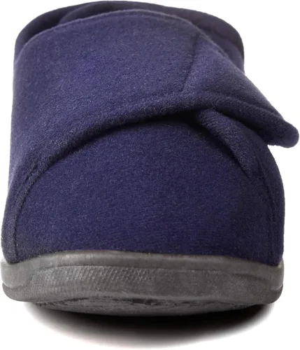 Vista 3 de Pantuflas para diabéticos de espuma viscoelástica 80-D para hombre con cierres ajustables, ancho extra ancho, cómodo, cálido, forro polar, artritis