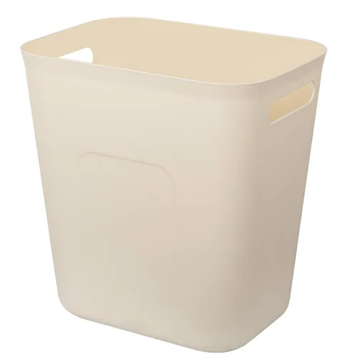 UUJOLY Cubo de basura pequeño de plástico, cesta de basura para baños, lavandería, cocinas, oficinas, habitaciones de niños, dormitorios, 3.5 Beige