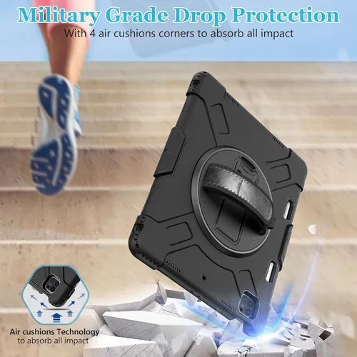 Vista 7 de Funda para iPad Pro de 12.9 2022/2021/2020/2018: Funda para iPad Pro 12.9 6ª/5ª/4ª/3ª generación con protector de pantalla, soporte para lápices