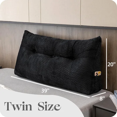 Vista 2 de Almohada grande triangular para cabecera con cuña, almohada de posicionamiento y apoyo para el respaldo, almohadas para reposo y lectura, almohadas