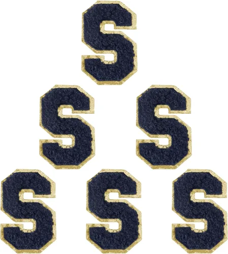 Vista 114 de 6 piezas de parches de letras de chenilla autoadhesivas, parches de letras preppy de 2 pulgadas para bolsos, ropa y sombreros, grandes pegatinas