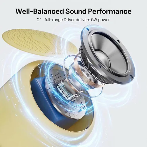 Vista 2 de Bobtot Altavoces Bluetooth portátiles con correa fácil de transportar, mini altavoz inalámbrico impermeable con sonido estéreo fuerte, 20 horas