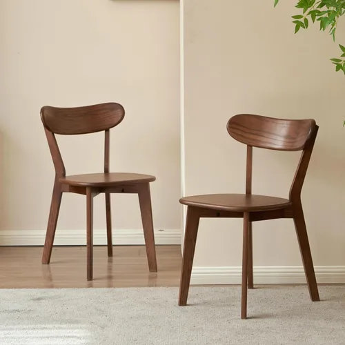 Vista 11 de Sillas de comedor de roble, sillas de cocina, silla moderna de madera maciza 100% con respaldo curvo, silla de comedor para cocina, sala de estar