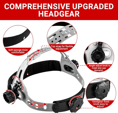 Vista 5 de Welding Helmet Auto Darkening: DEKORPO True Color Solar Powered Auto Darkening Welding Welder Mask Hood Helmets