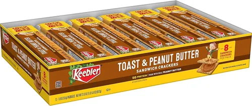 Keebler Toast & Peanut Butter Sandwich Crackers Snack Pack, 1.8 onzas (paquete de 12)