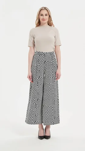 Vista 4 de Tronjori - Pantalones largos para mujer, cintura alta, estilo casual, pierna ancha