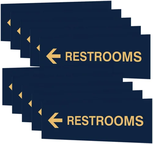 Vista 82 de Signs ByLITA Basic Restrooms - Letrero direccional para pared o puerta (negro), pequeño (paquete de 1)
