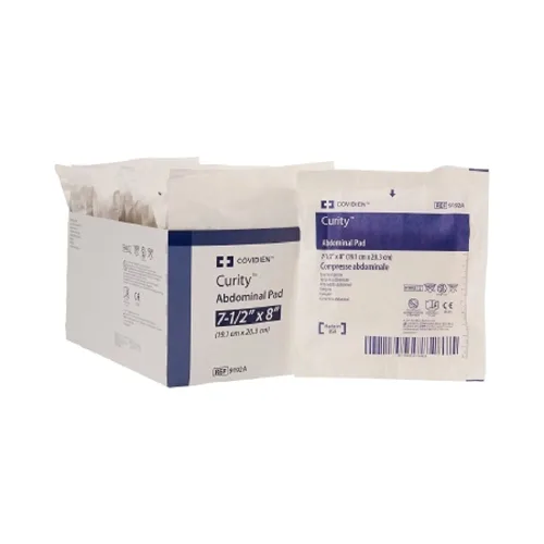 Covidien 9192A Curity - Almohadillas abdominales con barrera a prueba de humedad, estériles, tamaño de 7-1/2 x 8 pulgadas (paquete de 216)