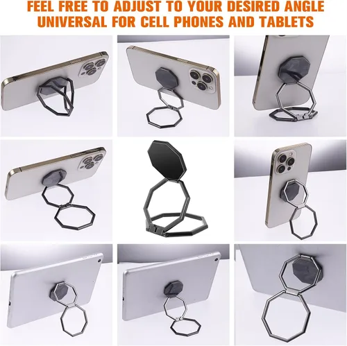Vista 7 de cobee Soporte de anillo para teléfono celular, soporte de dedo, rotación de 360°, agarre trasero de metal, soporte plegable para teléfono celular