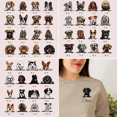 Vista 8 de Custom Dog Mom Sweatshirt for Women, Dog Mama Shirt Pullover, Cute Dog Lovers Sweater Long Sleeve