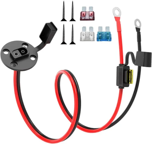 Vista 16 de ELFCULB Puerto de pared lateral SAE de 12 AWG a conector SAE, puerto de pared lateral solar, con fusible de 10 A, 15 A, 20 A, 25 A, compatible