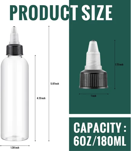 Vista 2 de Tanlade Paquete de 100 botellas redondas de plástico de 3.4 onzas con tapas, dispensador de aceite para campamento, botellas de pintura con tapas