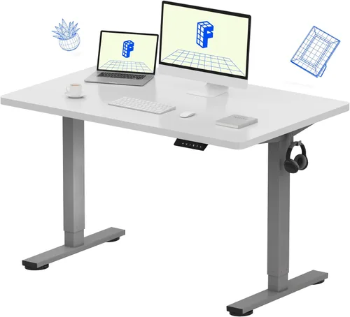Vista 17 de FLEXISPOT EN1 Escritorio eléctrico de pie de una pieza de 48 x 24 pulgadas, altura ajustable, para oficina en casa