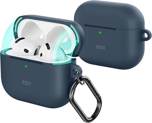 ESR Funda para AirPods 4, Compatible con Apple AirPods 4 Funda (2024) (USB-C), Tapa Magnética, Cubierta de Protección Completa contra Caídas con Azul