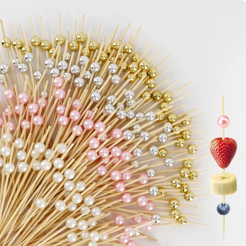 Vista 30 de 100 piezas de palillos de cóctel para bebidas, decoraciones de San Valentín, palillos de dientes elegantes para aperitivos, palillos de dientes