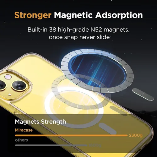 Vista 423 de Miracase - Funda magnética para iPhone 13 de 6.1 pulgadas (compatible con MagSafe) (con 2 protectores de pantalla), protección de grado militar
