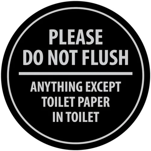 Vista 20 de Signs ByLITA Circle Please Do Not Flush Anything Except - Letrero de pared o puerta de papel higiénico - Cinta adhesiva de espuma de doble cara