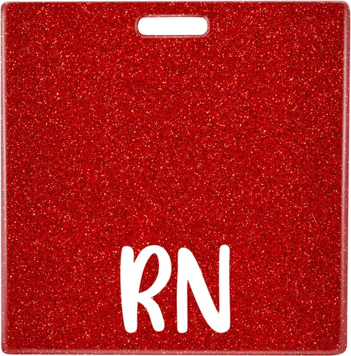 Vista 17 de Plifal RN Badge Buddy - Tarjetero para enfermera, accesorios de enfermería, con purpurina azul claro, horizontal, identificación con nombre