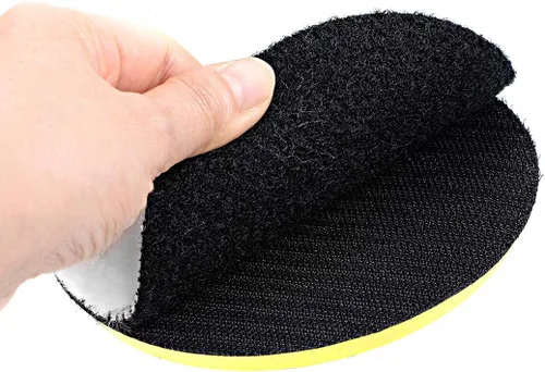 Vista 6 de uxcell Almohadilla de pulido de lana de 5 pulgadas, rueda de pulido de gancho y bucle para pulidora orbital, 4 piezas