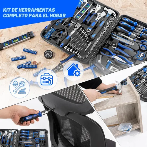 Vista 4 de Prostormer Kit de herramientas de 259 piezas, juego de herramientas manuales para el hogar general con caja de herramientas de almacenamiento