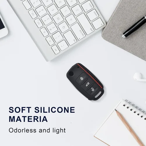 Vista 6 de 2 PIEZAS Funda de Silicona para Llave de Mando a Distancia de 3 Botones, para VW Beetle, Caddy, Eos, Jetta, Golf, Polo, Scirocco, Sharan, Tiguan