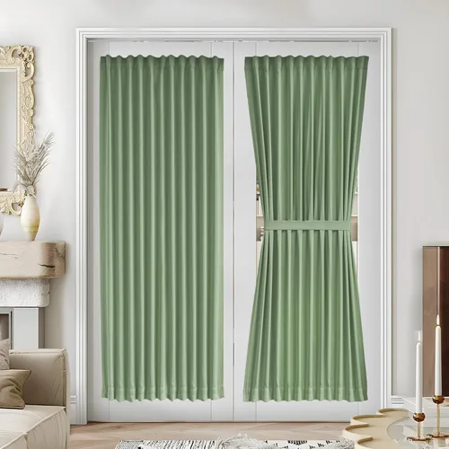 Vista 231 de Vatge - Cortinas laterales para ventana de puerta, cortinas para luz lateral de puerta frontal, 1 panel, 12 (ancho) x 72 (largo) pulgadas, aguamarina