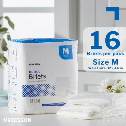 Vista 2 de McKesson Ultra - Calzoncillos para incontinencia, gran absorción, talla M, 16 unidades, 1 paquete