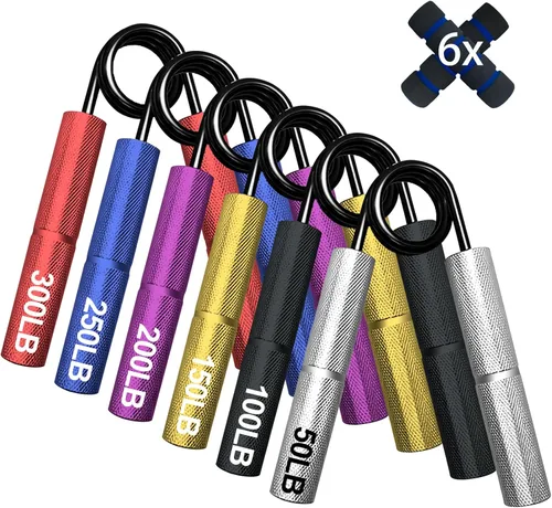 Grip Strength Trainer Set,50-300LB Hand Grip Strengthener,Hand Forearm strengthener 6 Pack, Workout equipment,Strength Training Exercisefor Hand Arm