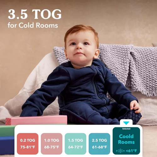 Vista 6 de Love to Dream Traje de dormir extra cálido para bebé (12-24 meses), saco de dormir súper suave que regula la temperatura, manta cálida de 3.5TOG