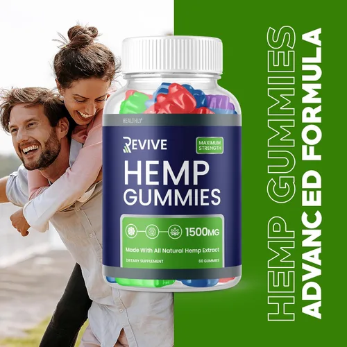 Vista 2 de Revive gomitas de cáñamo, Revive Gummies Advanced Strength Max Performance Blend - Fórmula oficial - Gomitas de gran tamaño 25 mg por gomita, 1500