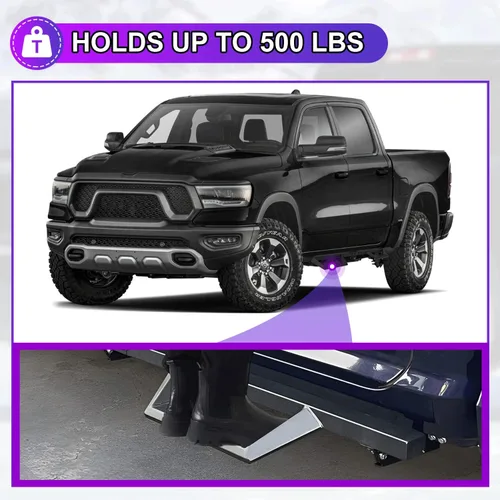 Vista 4 de NIXON OFFROAD Estribos laterales compatibles con Dodge Ram 1500 Crew Cab 2019, 2020, 2021, 2022, 2023, 2019, 2020, 2023, escalón lateral de 4