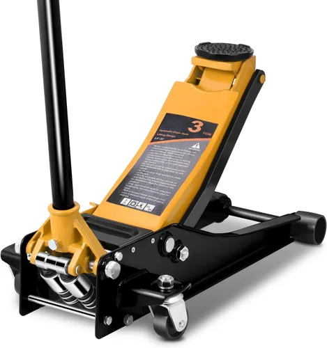 Vista 17 de Auto Dynasty Gato de piso de perfil bajo de 3 toneladas, gato hidráulico de acero resistente para automóvil con bomba de elevación rápida