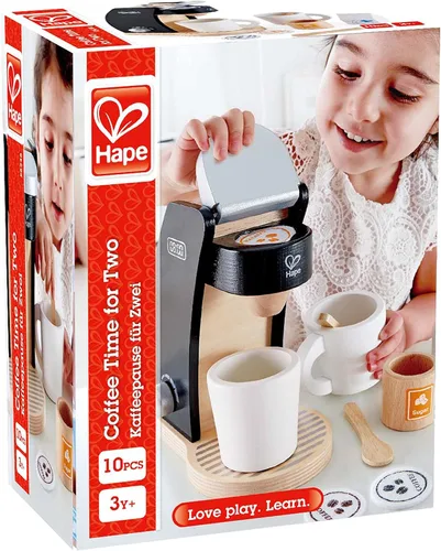 Vista 5 de Hape Juego de cocina de madera negra con accesorios Juego de juguetes de simulación para niños a partir de 3 años