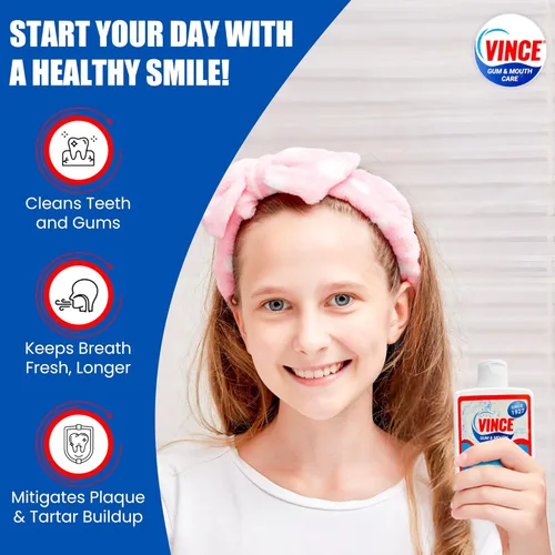 Vista 7 de Vince Polvo de pasta de dientes para encías y boca - Dentifrice y enjuague bucal - Prevención de caries - Gingivitis - Encías irritadas, sangrantes
