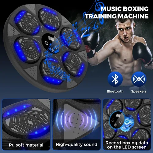 Vista 4 de 2026 Music Boxing Machine for Adults and Kids, Smart Bluetooth Boxing Training Equipment with Gloves Wall Mounted, Workout Punching Machine for