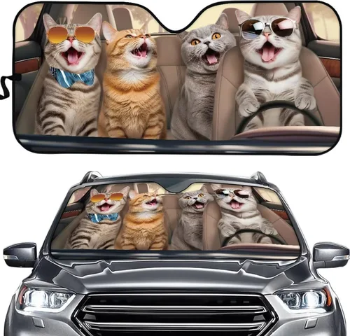Vista 16 de JoyLamoria - Parasol para parabrisas de automóvil Parasol de ajuste universal para automóvil: mantén tu vehículo fresco. Reflector de sol y calor UV.