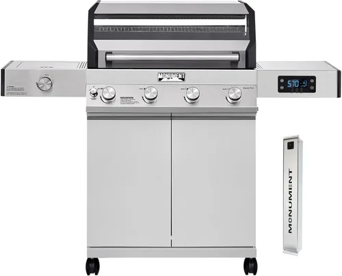 Vista 16 de Monument Grills Parrilla de barbacoa inteligente de gas natural convertible de 6 quemadores de acero inoxidable Denali 605 con kit de conversión
